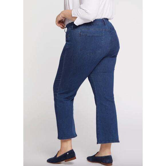 NYDJ Jeans 3X (24W/26W) Relaxed Kick Flare High Rise Ankle LiftTuck Blue Genesis - Picture 2 of 16